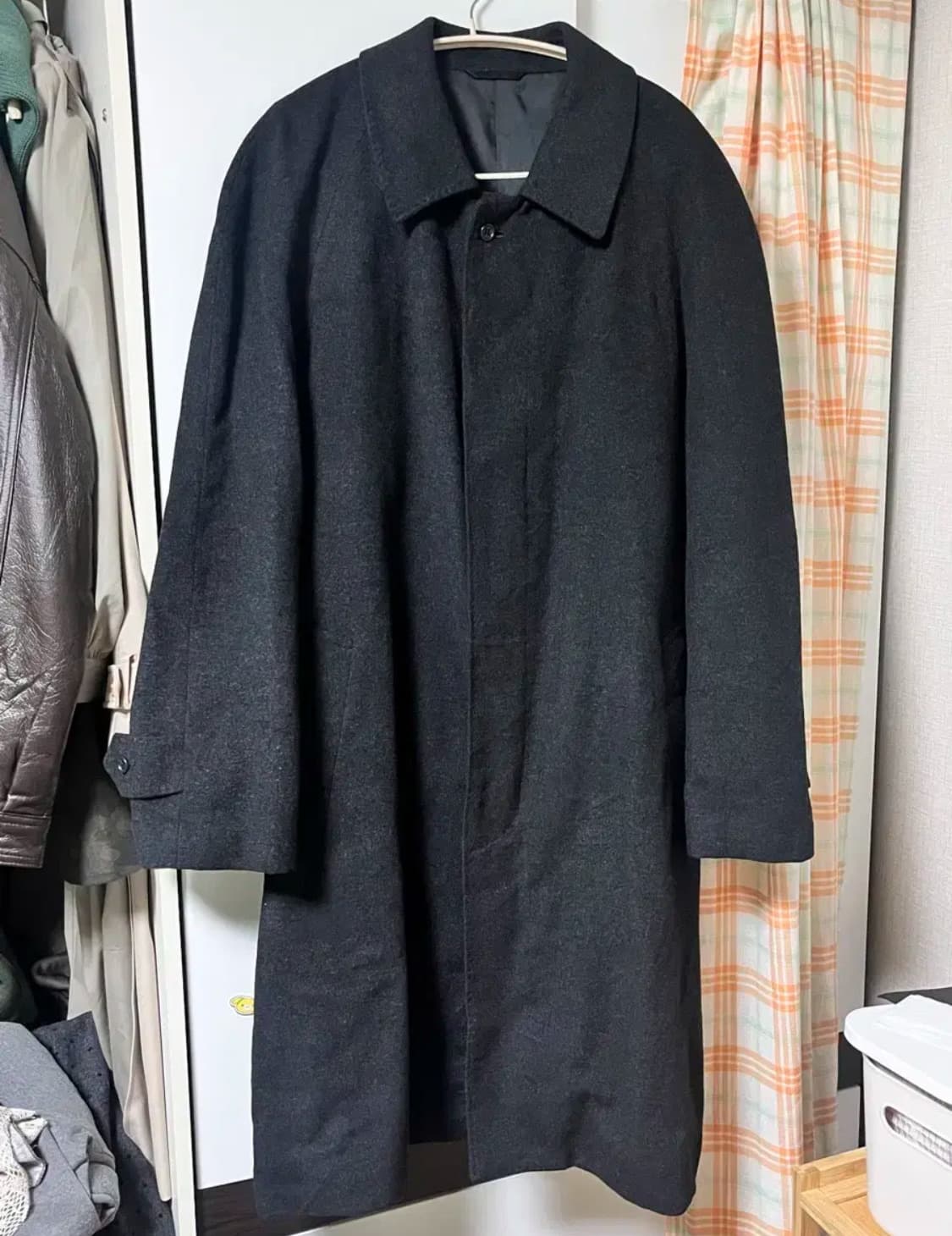 일본 빈티지 캐시미어 블랙 롱 코트 울 갸루 모리걸 하구미 상품이미지2