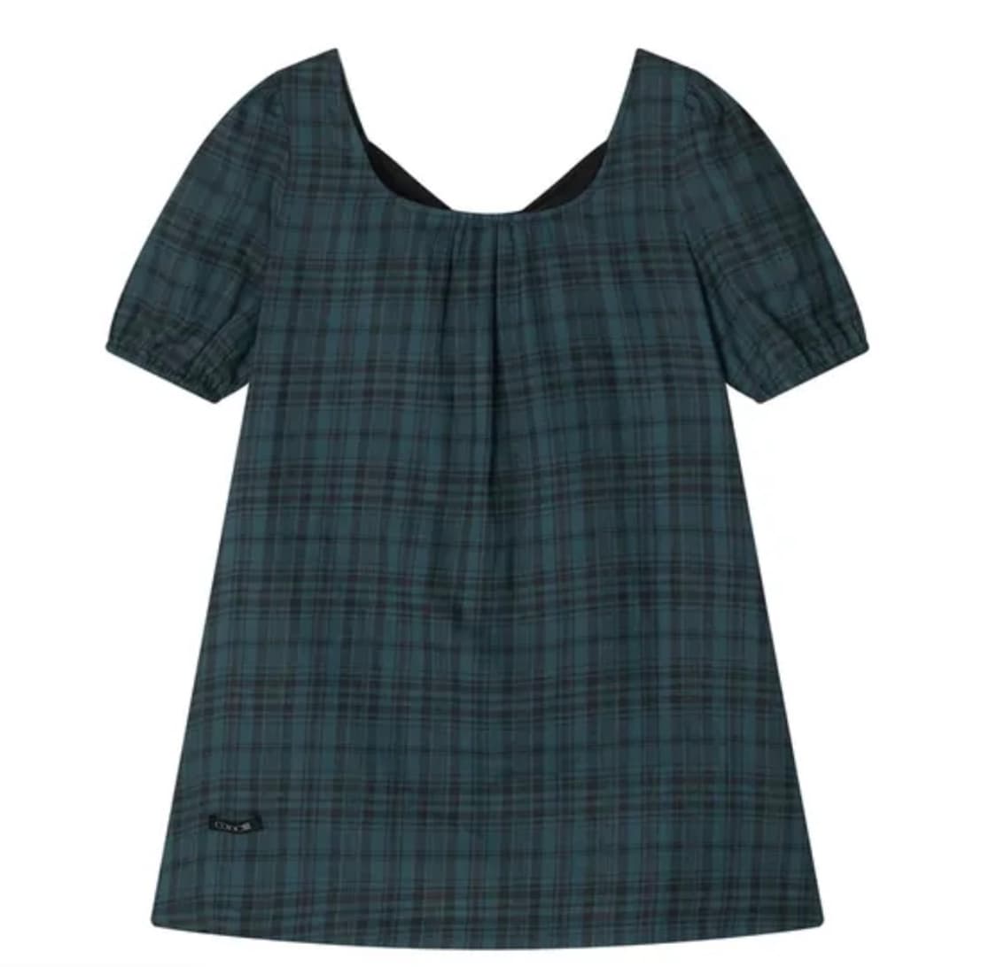 콜로신스 블랙 타이 블라우스 틸 체크 상품이미지1