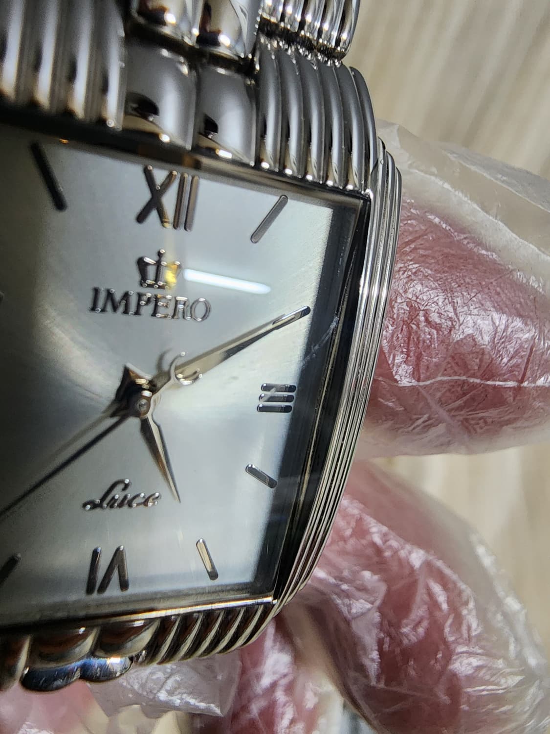 IMPERO 임페로 사각 메탈 쿼츠 시계 미사용 공용 상품이미지8