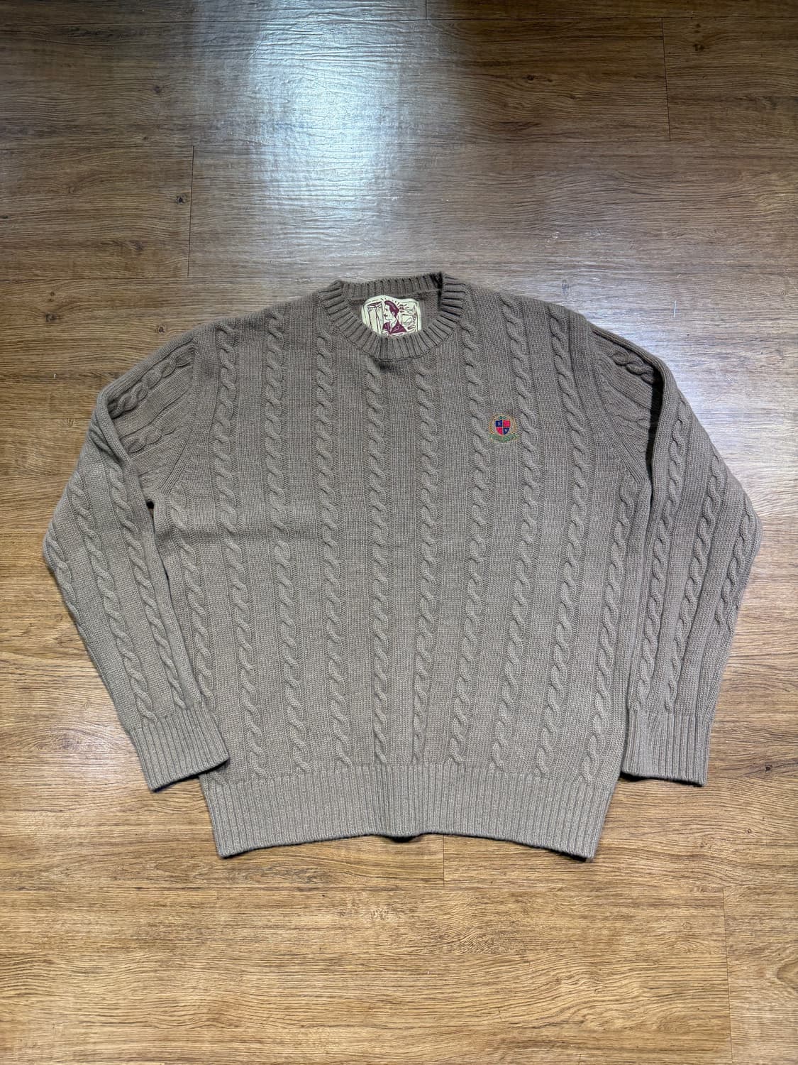 리넥츠 메리노울 케이블니트 브라운 상품이미지1