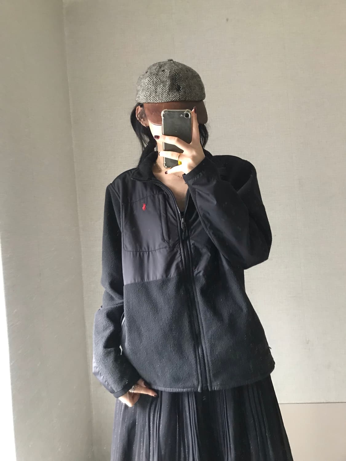 폴로 블랙 검빨 후리스 상품이미지3