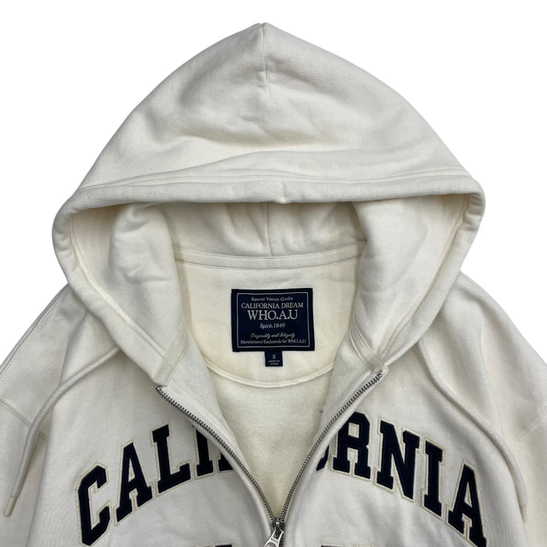 후아유 센터로고 아이보리 후드집업 S 상품이미지5