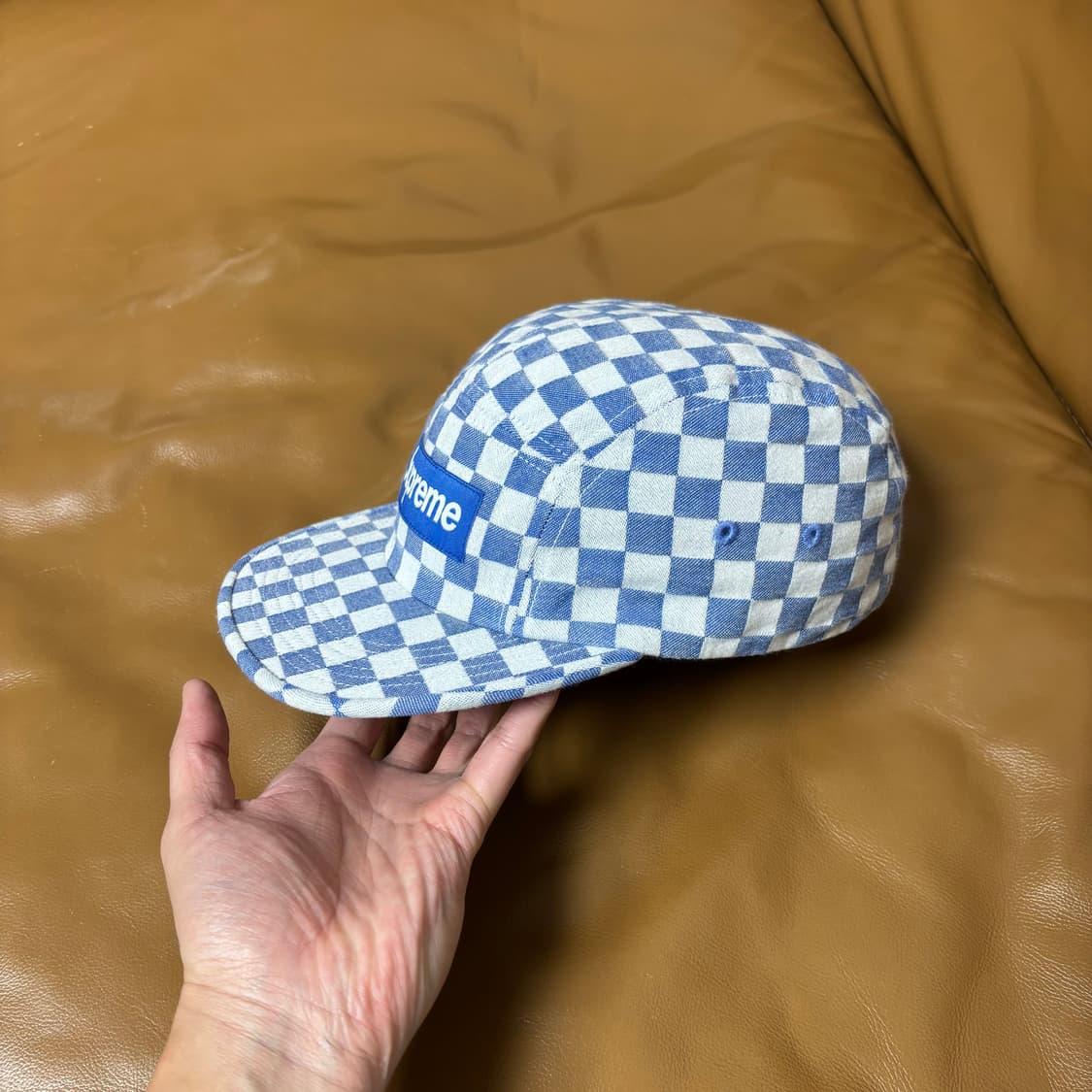Supreme 슈프림 체커보드 블루 캠프캡 모자 (Checkboard) 상품이미지4
