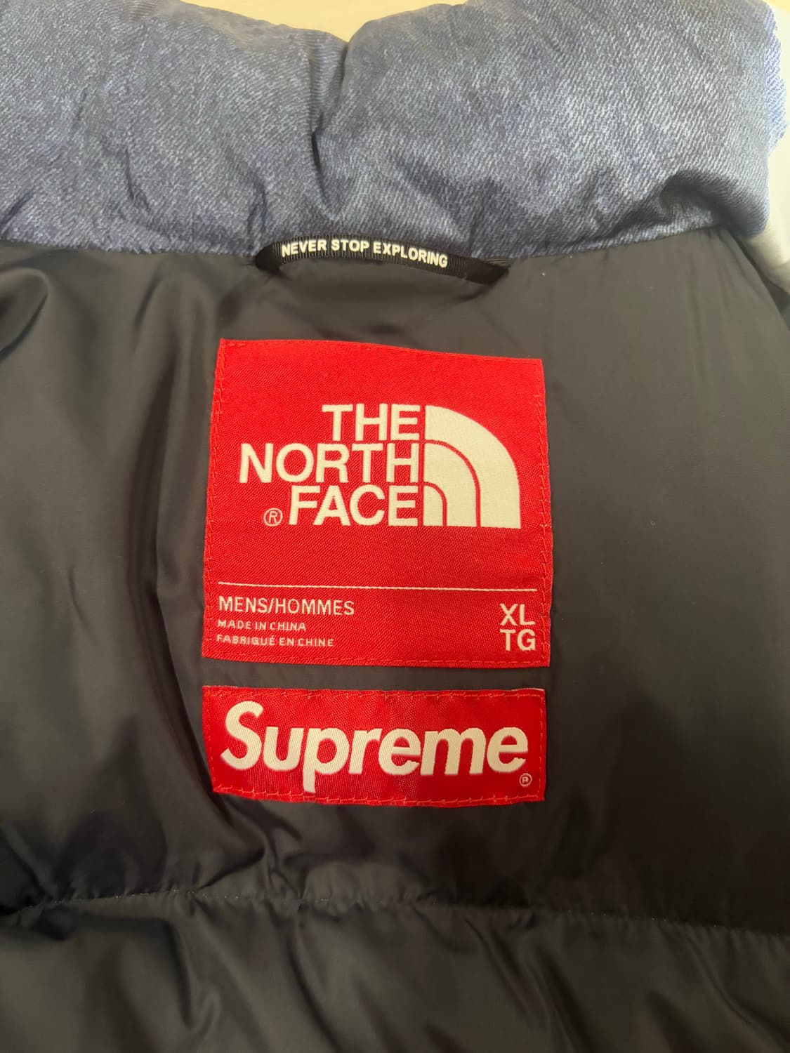 슈프림 x 노스페이스 블리치드 데님 눕시 (xl) 상품이미지3