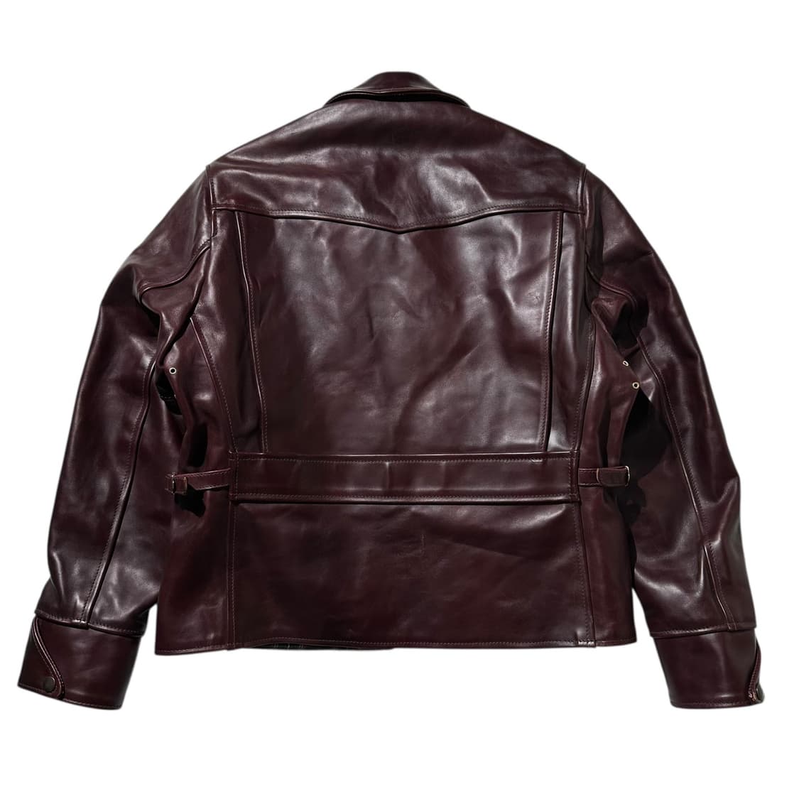 에어로 레더 홀스하이드 하프 벨티드 디럭스 싱글 자켓 상품이미지3