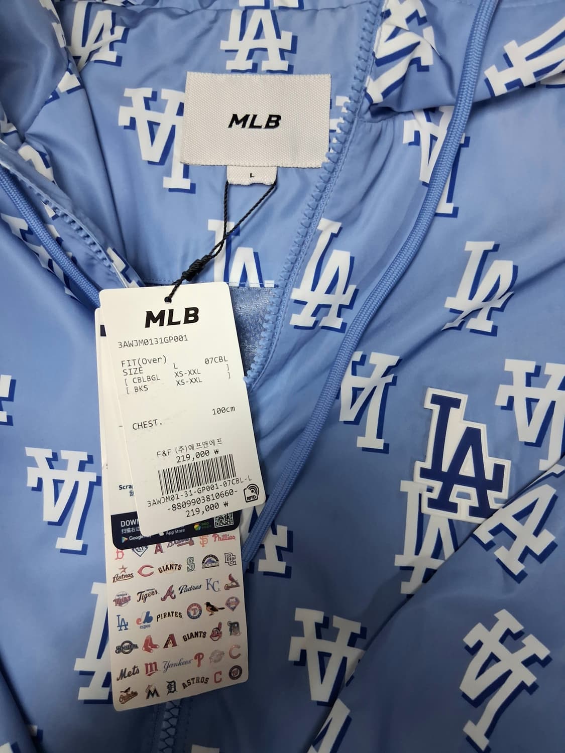 MLB LA 다저스 바람막이 L(100~105) 새제품 상품이미지4