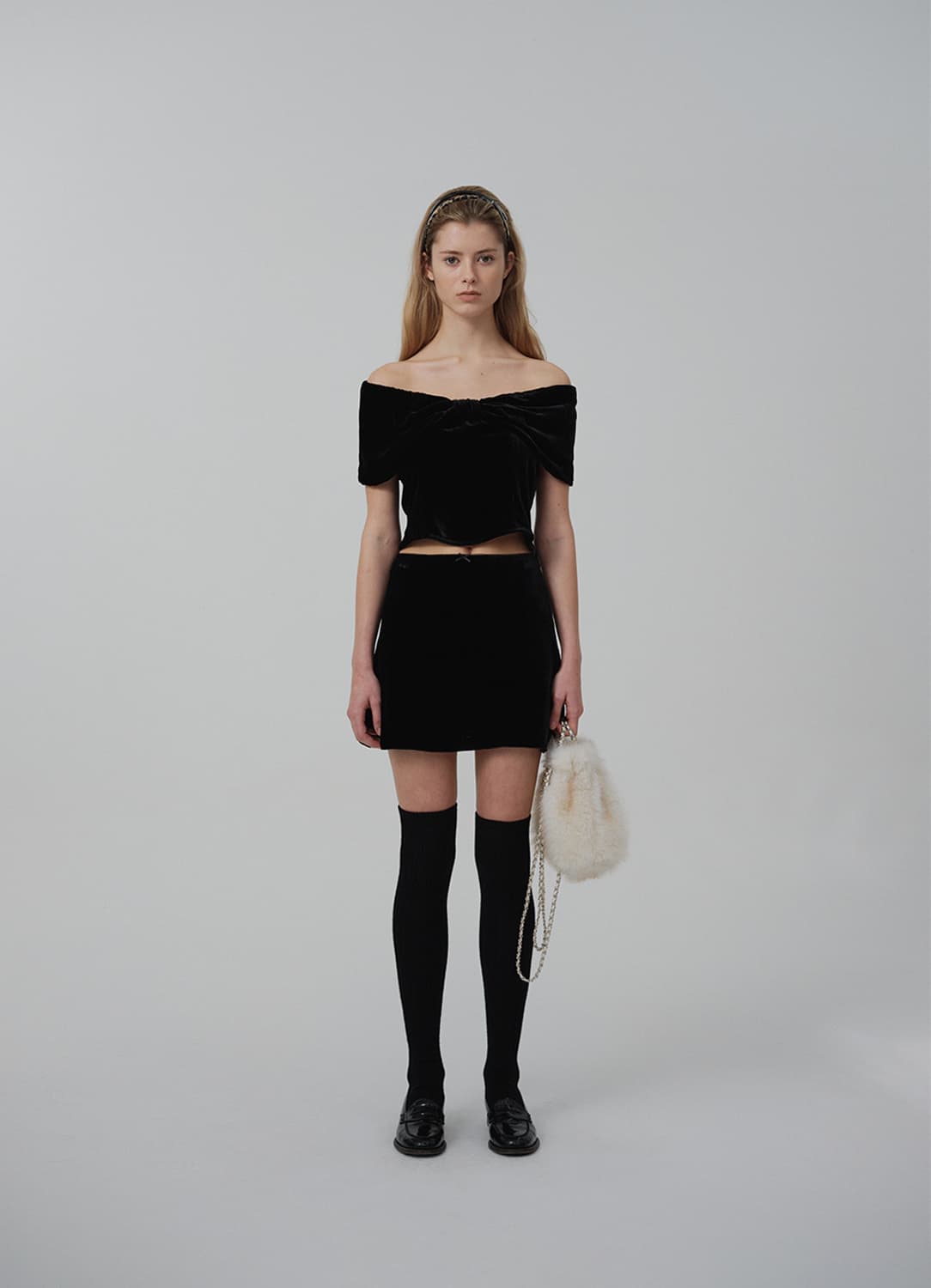 더바넷 벨벳 미니 스커트 상품이미지5