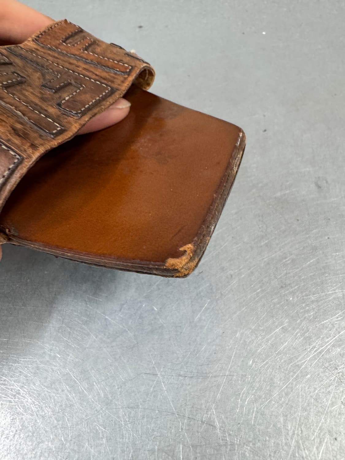 펜디 브라운 가죽 뮬 힐 36.5 상품이미지4