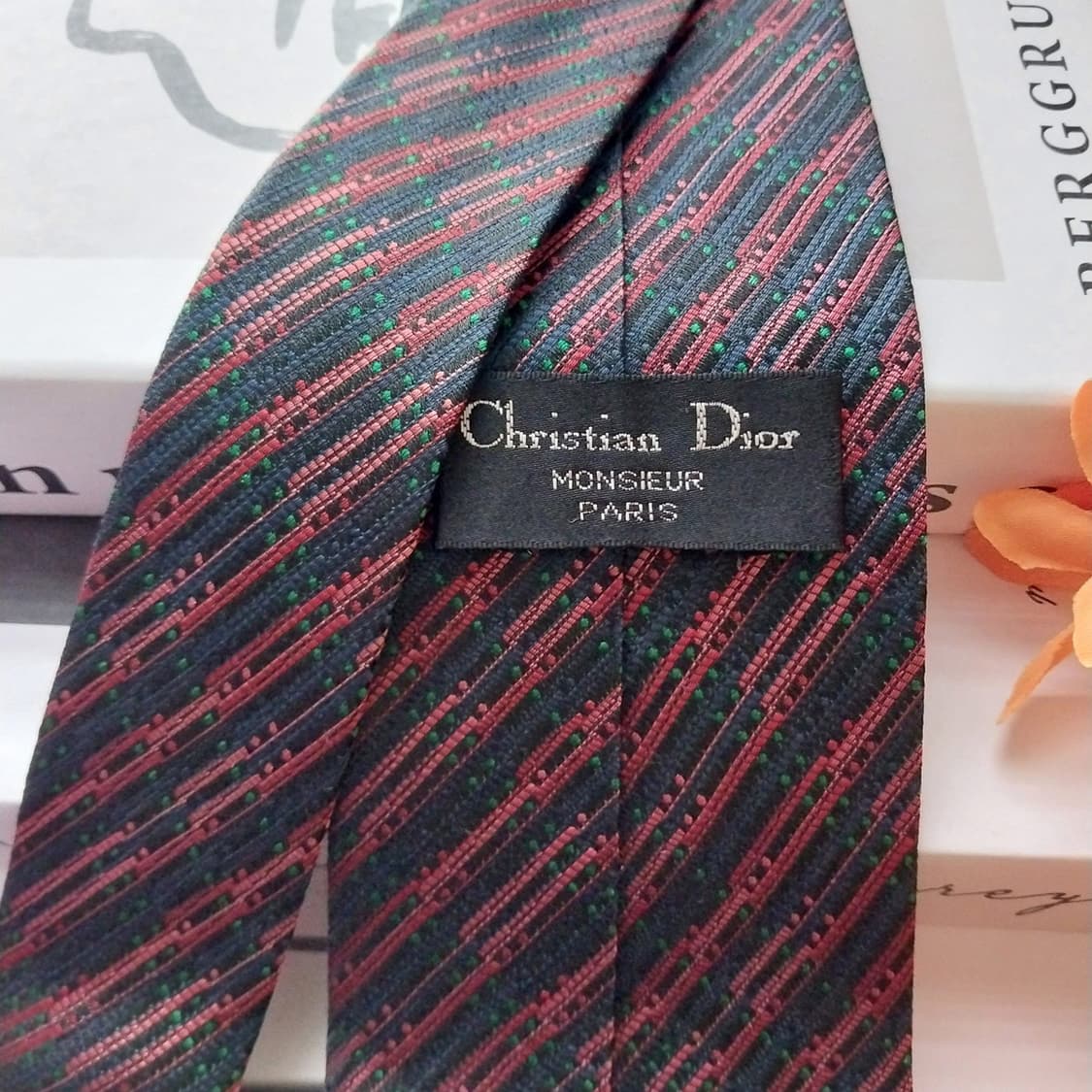 크리스찬 디올 실크 와인 패턴 넥타이 8.3cm A+~A등급 K1453
 상품이미지10