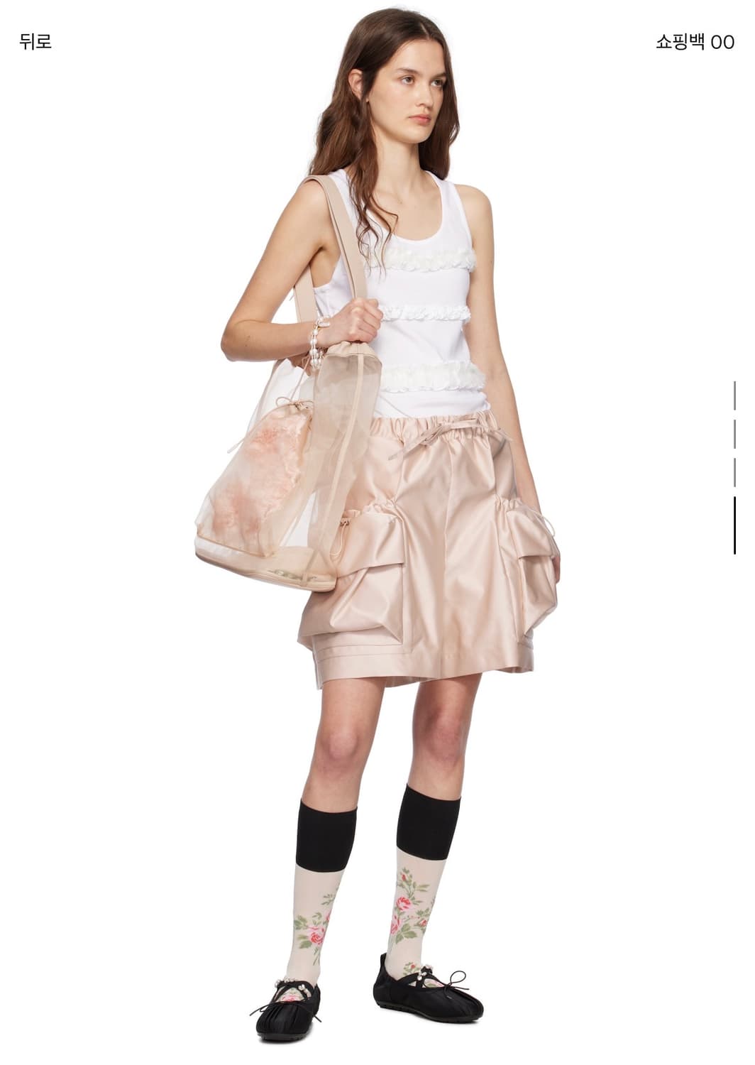 SIMONE ROCHA 베이지 카네이션 포켓 토트백 상품이미지2