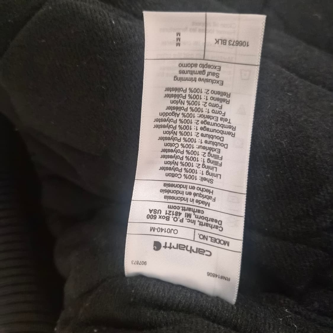 칼하트 남성 루즈핏 덕 액티브 자켓 M 블랙 상품이미지3