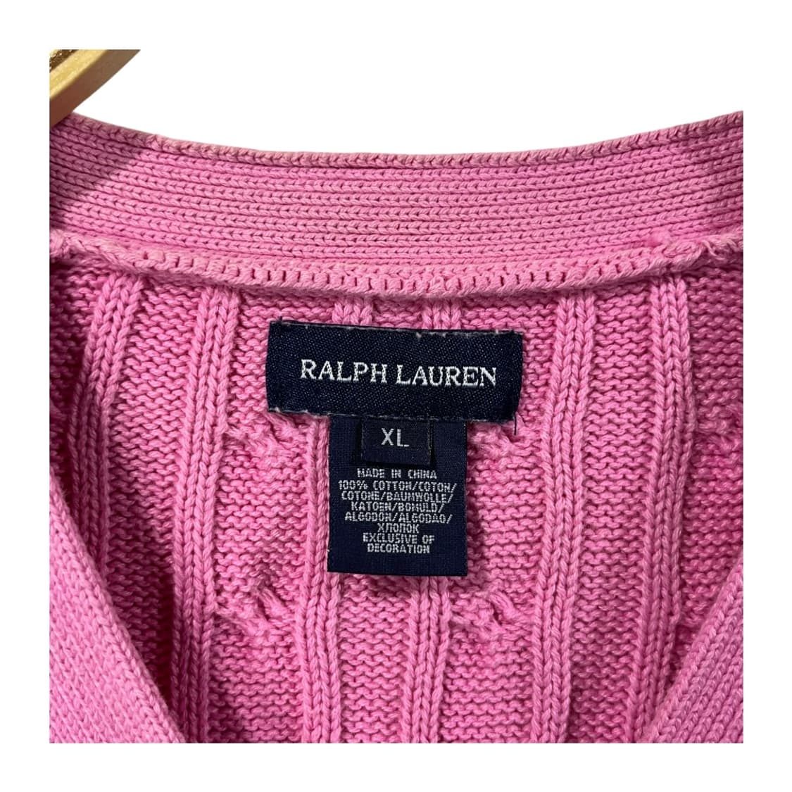 [POLO] 폴로랄프로렌 핑크 꽈배기 니트 가디건 상품이미지4