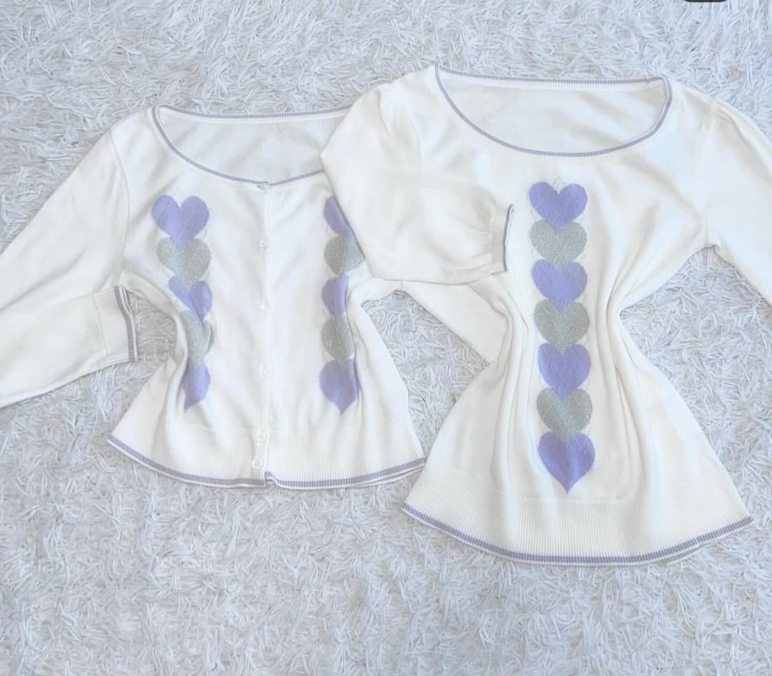 일본 빈티지 긴팔, 가디건 세트 상품이미지1