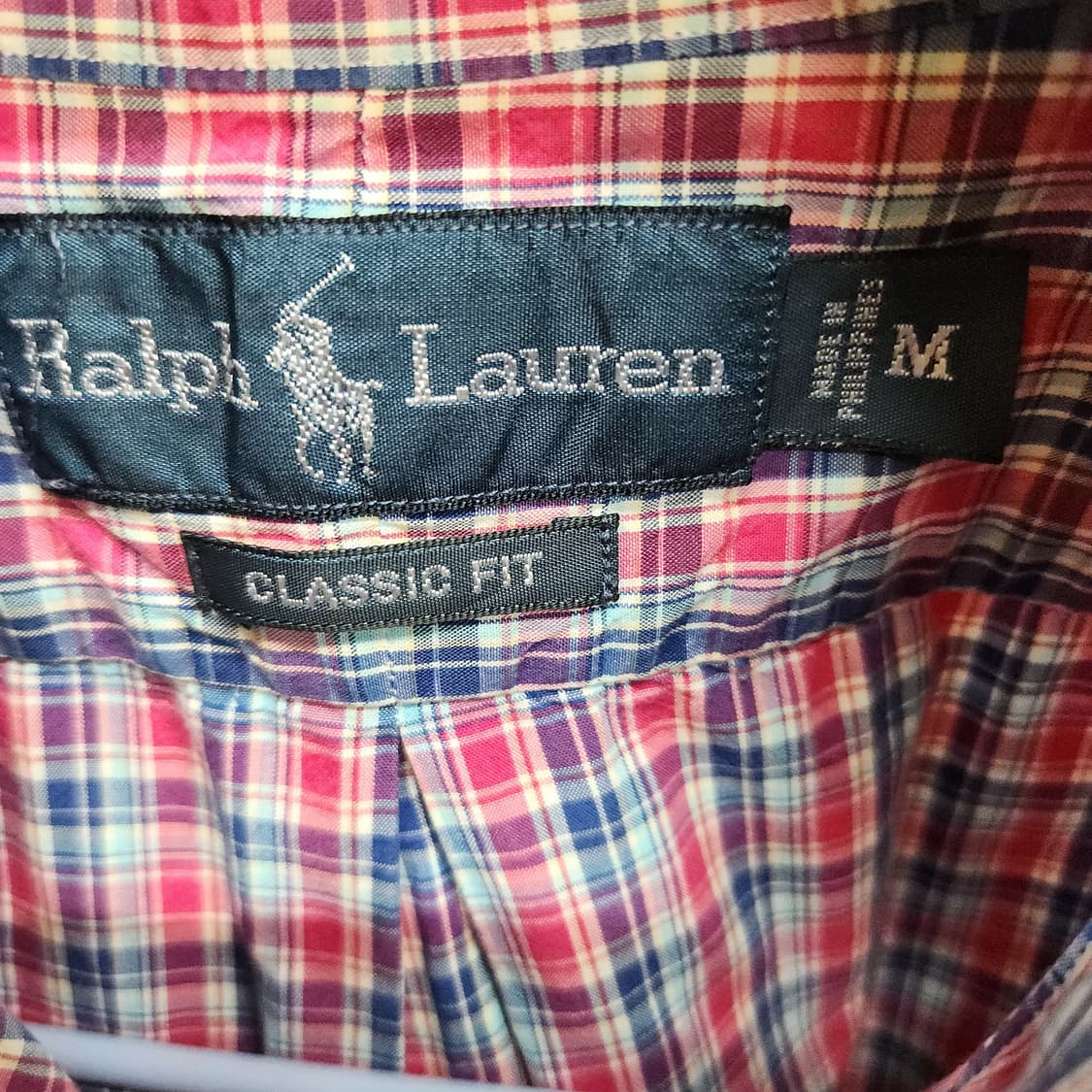 폴로랄프로렌 로고 멀티컬러 체크 반팔셔츠 M(L) 남여공용 상품이미지5