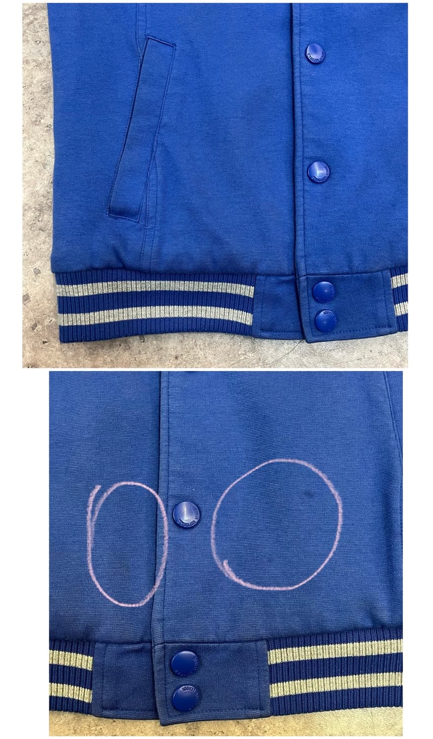 엠엘비 배색 바시티 자켓 블루 95  #csz3691 상품이미지6