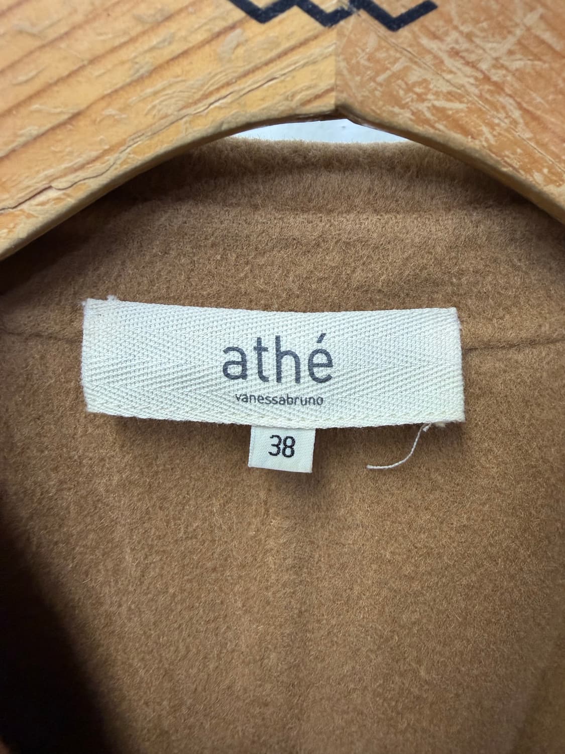 정품) 아떼바네사브루노 24ss  루즈핏 캐시미어 하프 코트 38  상품이미지7