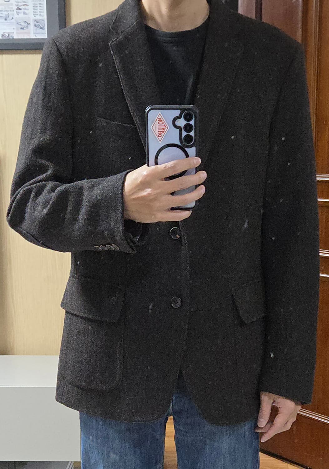 (착샷) 헤지스 헤링본 트위드 자켓 블레이저  상품이미지9