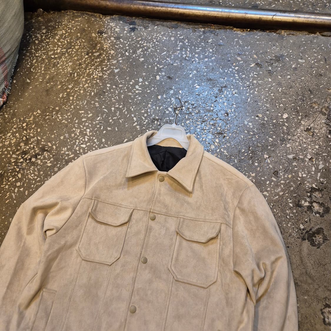 L~XL(착샷잇음)베이지 스웨이드자켓  상품이미지4