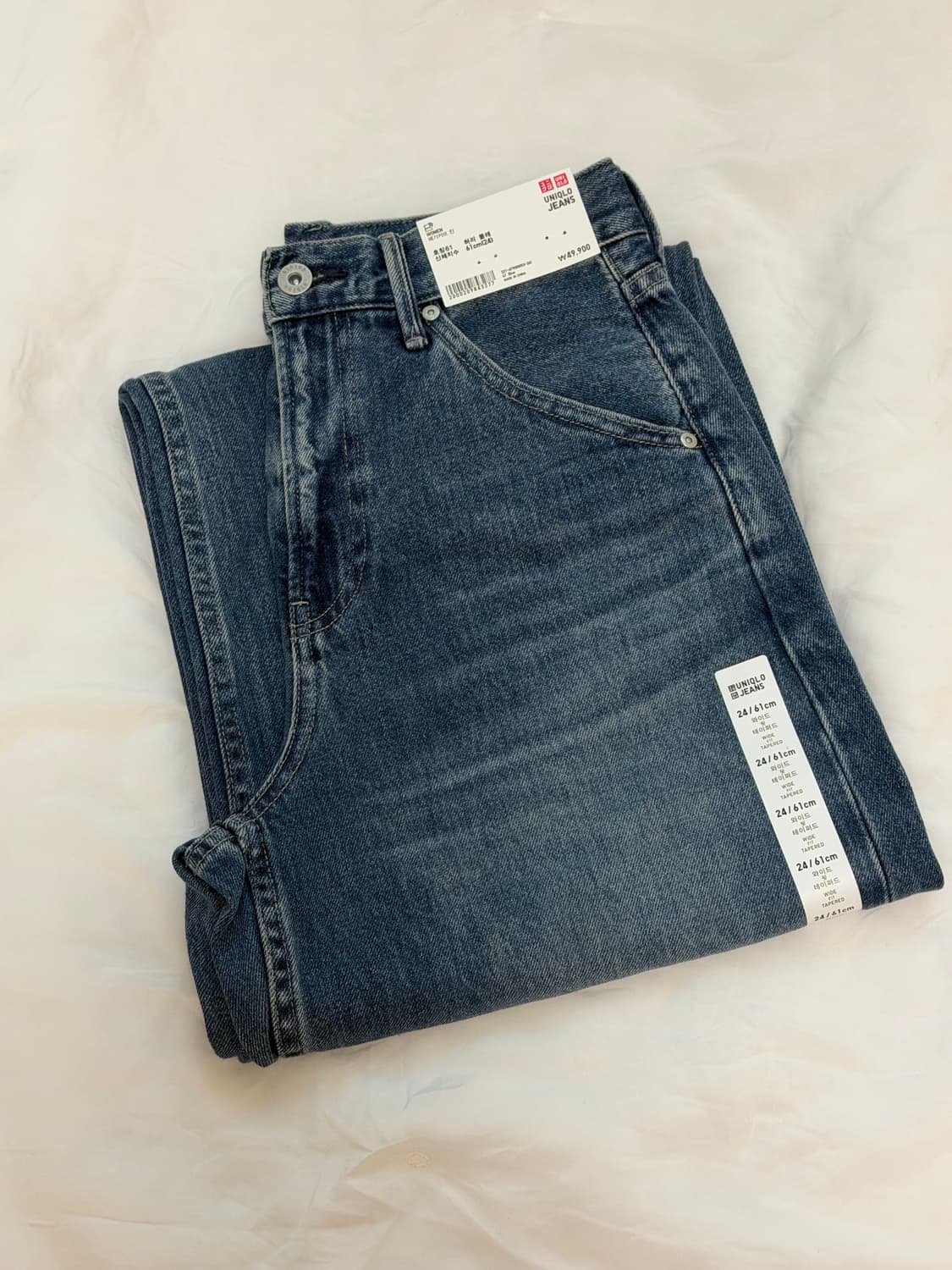 [미 시착 새 상품] 유니클로 배기커브진 중청 24 상품이미지2