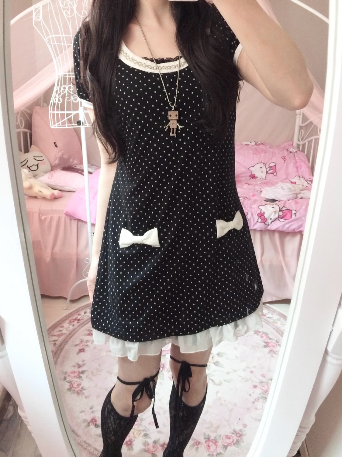 VintageCecil McBee Polka Dot Bow Mini Dr 상품이미지2