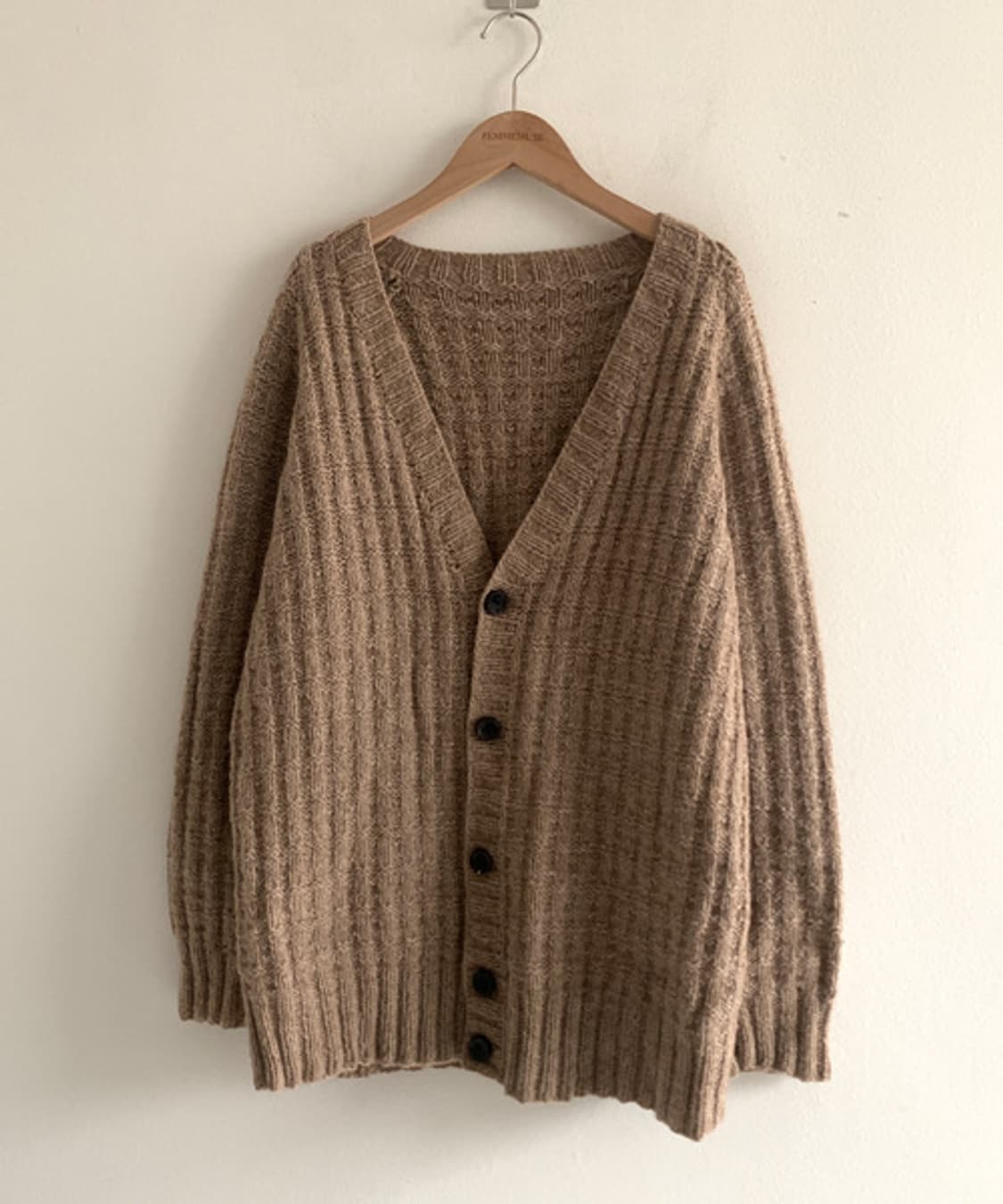 Warm Wool Knit Cardigan(Beige Brown) 상품이미지2