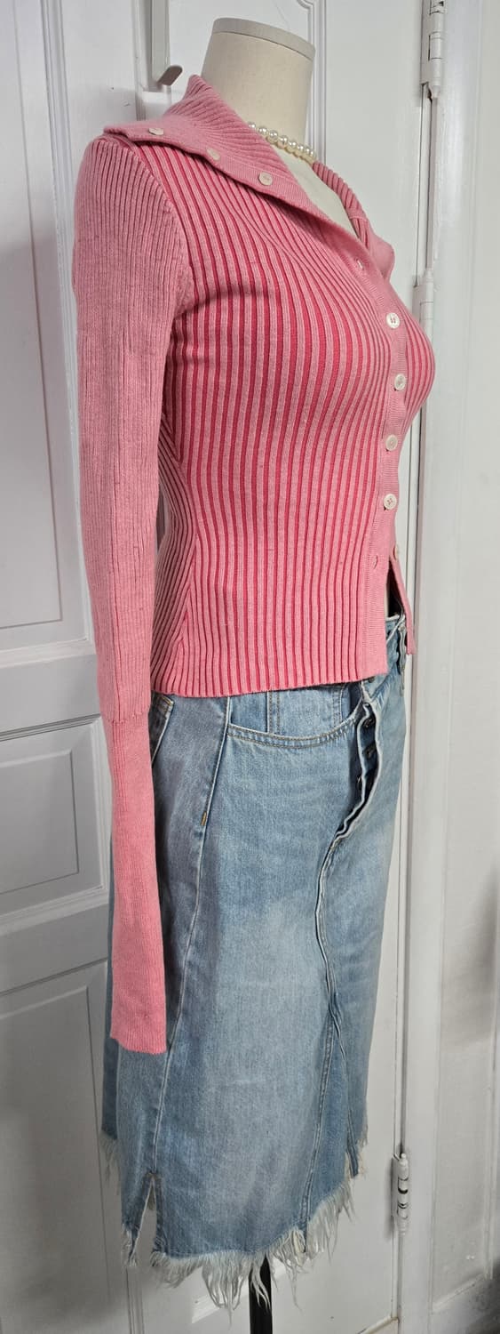 그레일즈 핑크 카라 가디건 상품이미지4