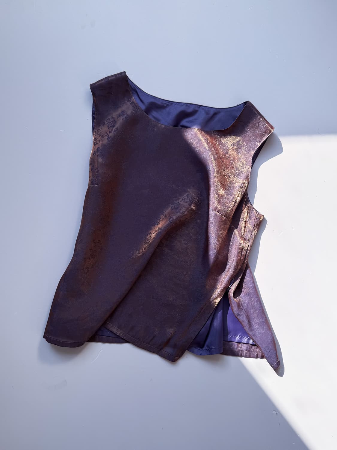 Pink Gold Glitter Purple Floral Top 0328 상품이미지1