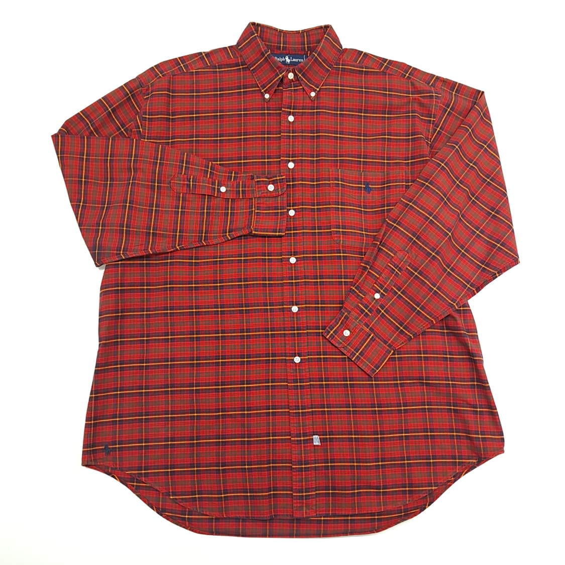 CN659 L 폴로 랄프로렌 빅셔츠 옥스포드 레드타탄체크 긴팔 셔츠 남방 상품이미지2