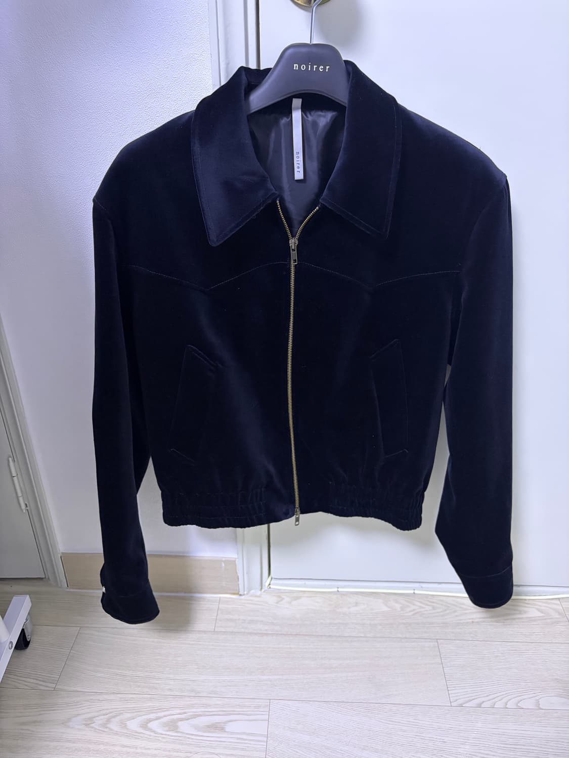 노이어 벨벳 웨스턴 크롭 블루종 상품이미지2