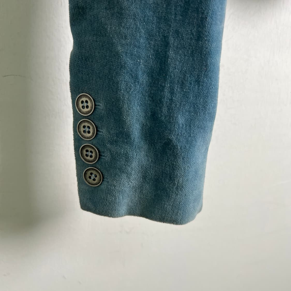 발렌시아가 빈티지 블루 벨벳 크롭 자켓 38 상품이미지6