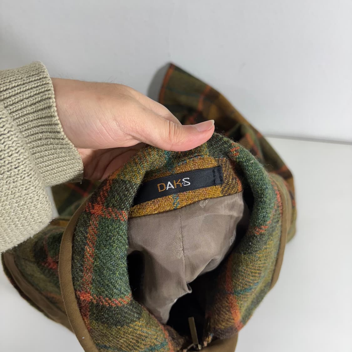 우먼M-L 닥스우먼 스웨이드포인트 트위드 울자켓 상품이미지4