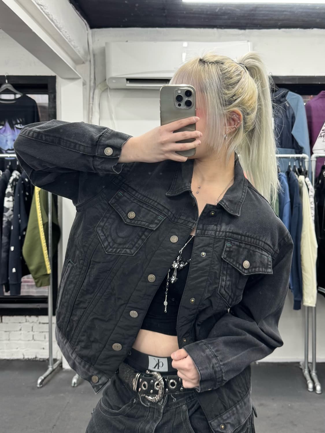 트루릴리전 퀼팅 데님 자켓 상품이미지2