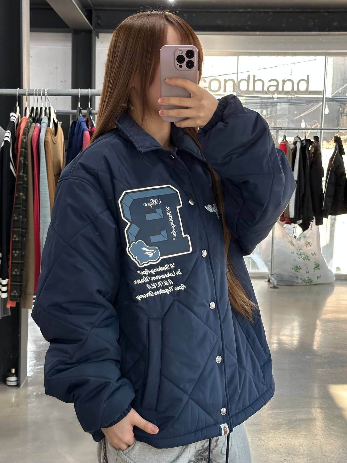 베이프 패치 퀼티드 코치자켓 점퍼 상품이미지1