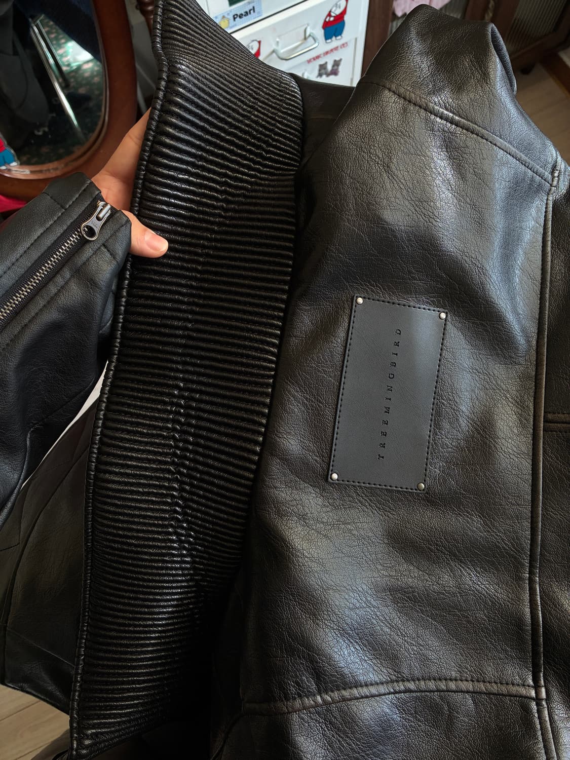 트리밍버드 빈티지레더 봄버 자켓 상품이미지4