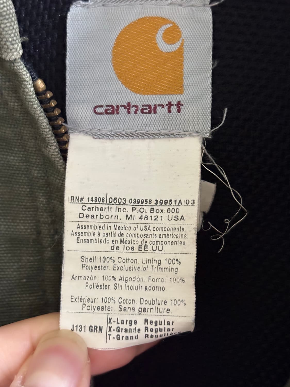 빈티지 칼하트 J131 액티브 자켓 그린 상품이미지7