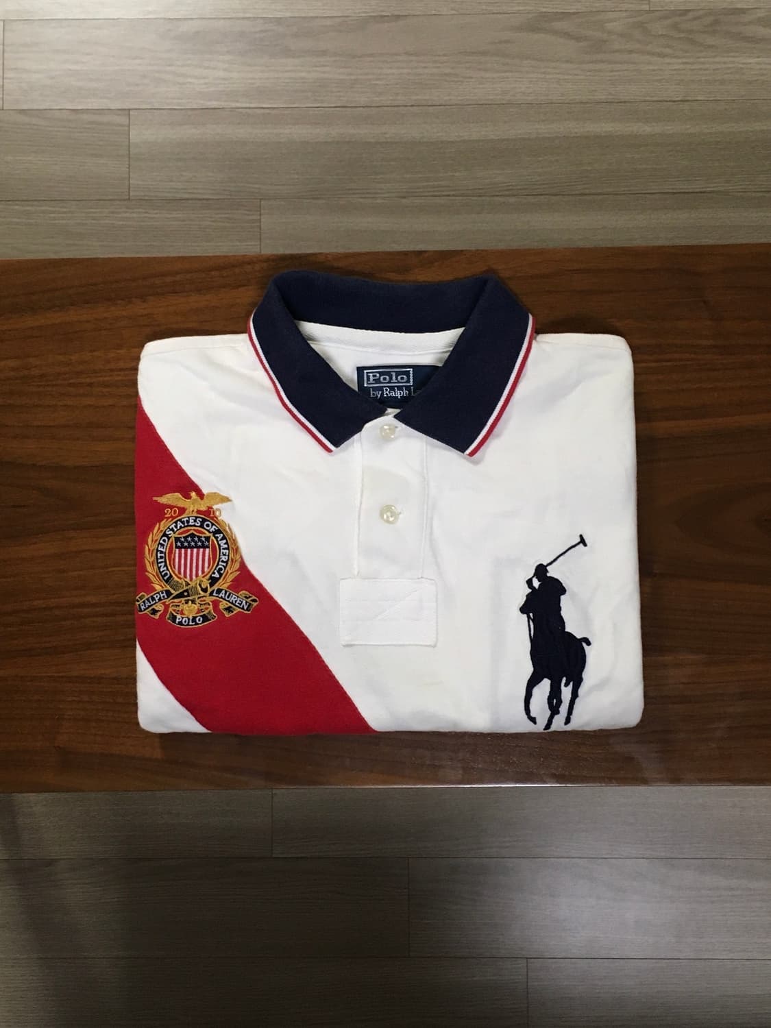 폴로 빅포니 성조기 반팔 럭비티 화이트 (1) 상품이미지1