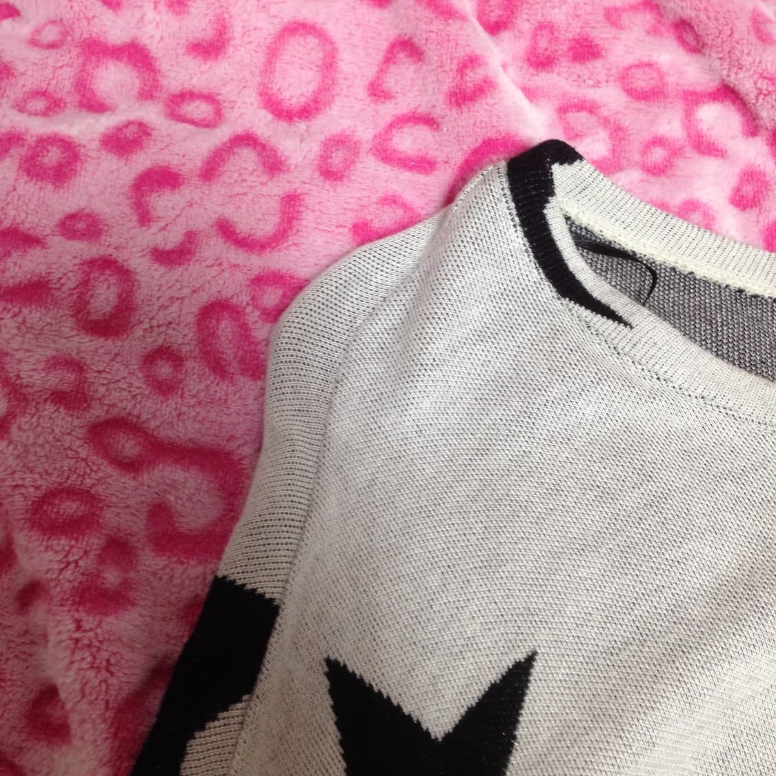 빈티지 니혼진 갸루 별 스타 패턴 원피스 롱슬리브 니트 긴팔 탑 트임 상품이미지5