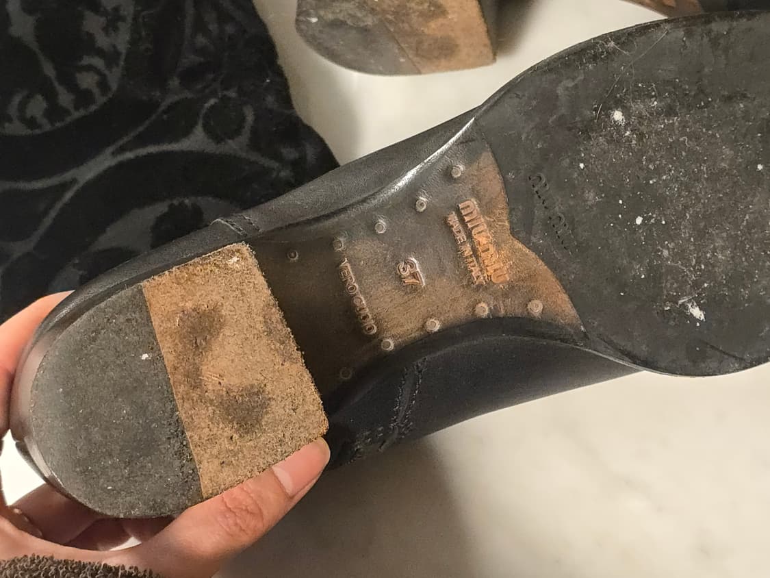 미우미우 miumiu 벨벳 라이딩부츠 37 상품이미지5