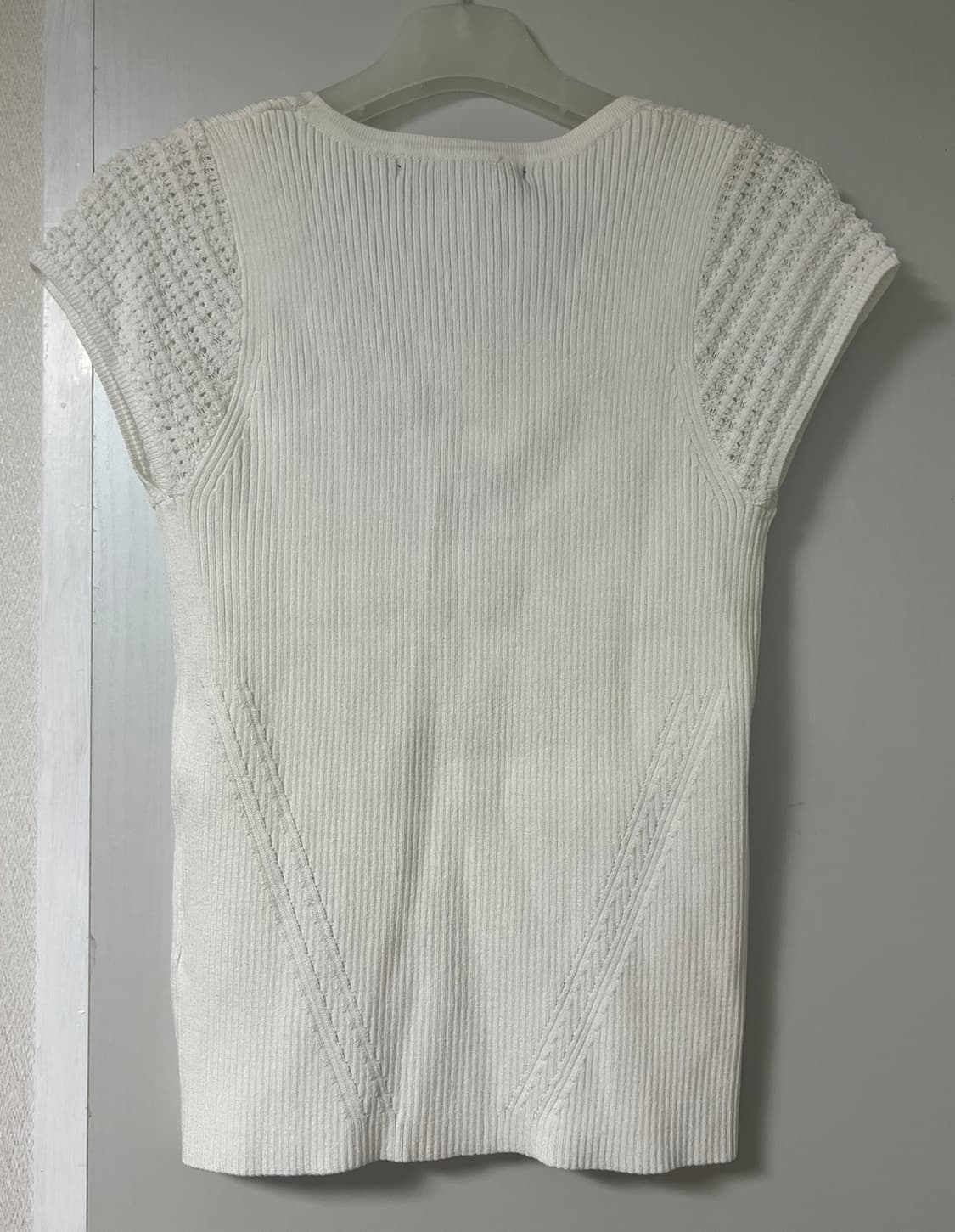 ZARA 자라 콤비 슬리브 니트 탑 화이트 상품이미지9