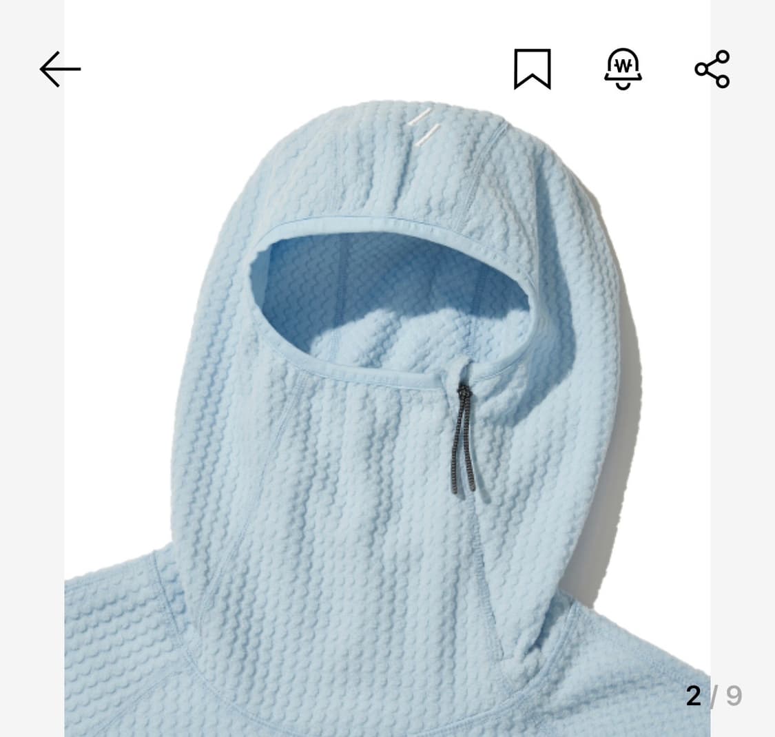 웰터익스페리먼트 와플후드 플리스 스카이블루 1 상품이미지2