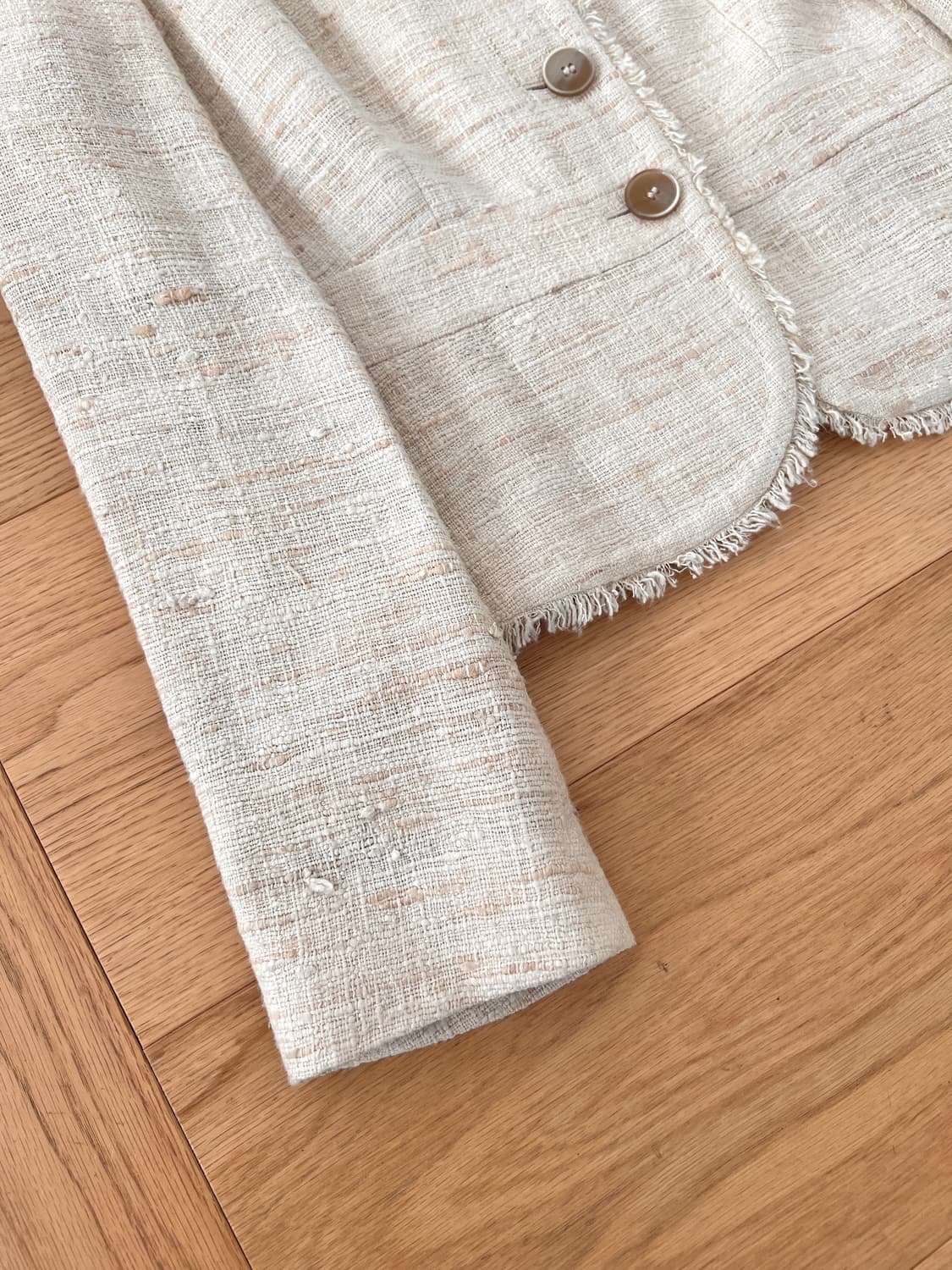 막스마라 실크 100% 트위드 프린지 재킷 Made in Italy 상품이미지4