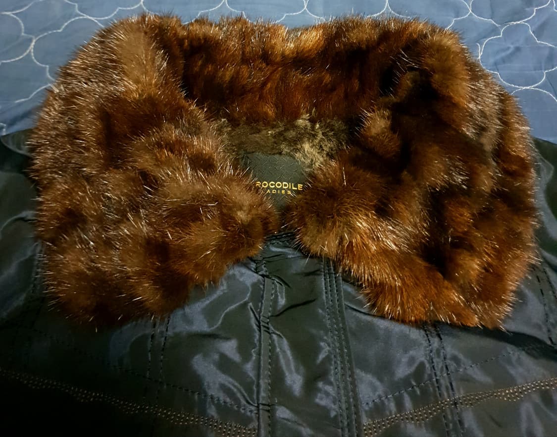 (한정판) 크로커다일 레이디스 밍크카라 안감토끼털 점퍼 네이비 (105) 상품이미지2