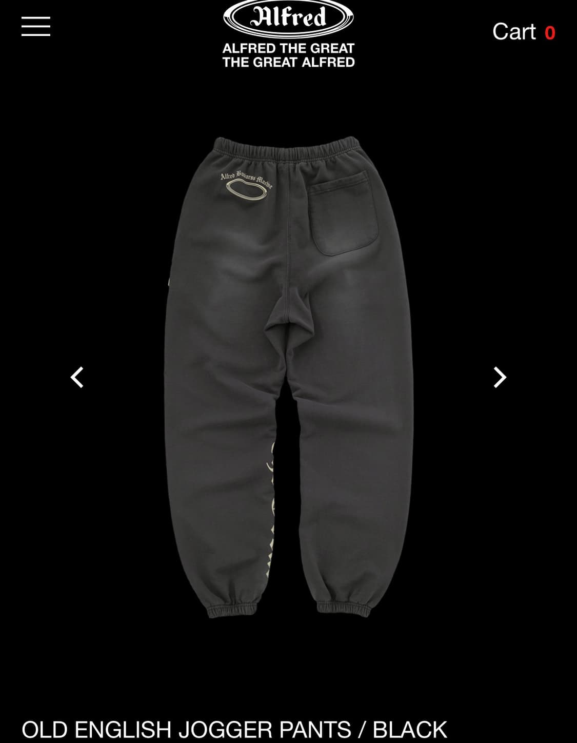 알프레드 OLD ENGLISH JOGGER PANTS / BLACK 상품이미지2