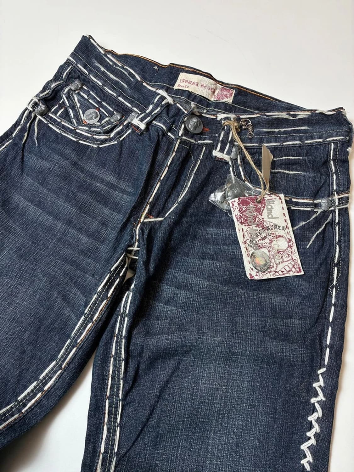 라구나비치00's Y2K 펑크 데드스탁 스티치 자수 데님팬츠 PN8831 상품이미지4