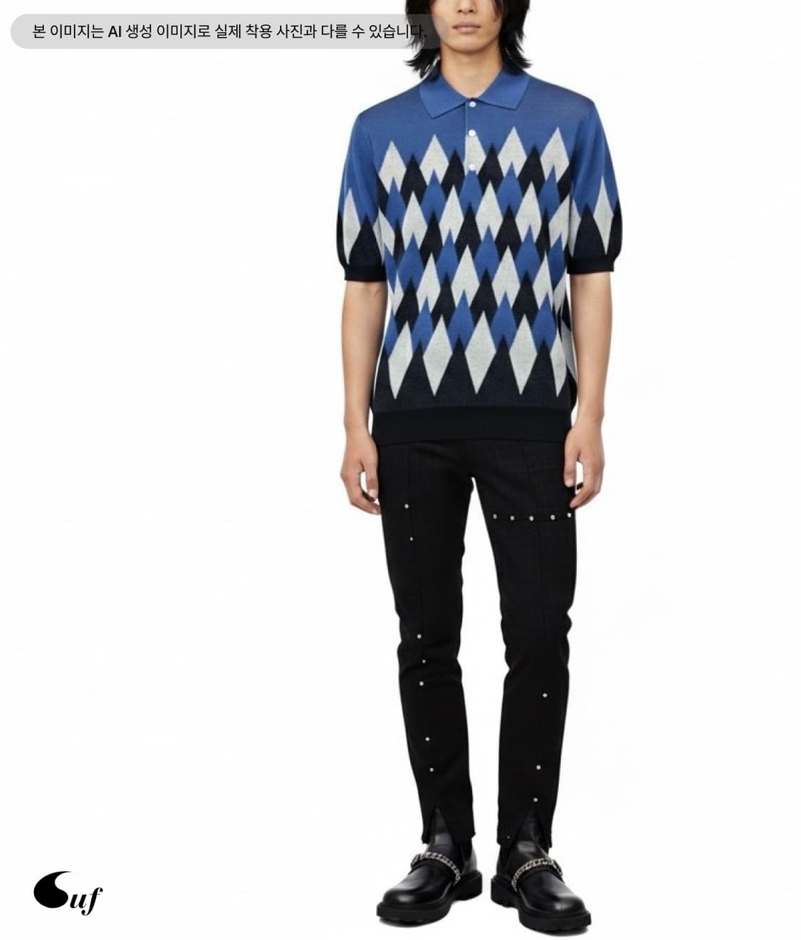 Kurt argyle knit polo shirt 상품이미지1
