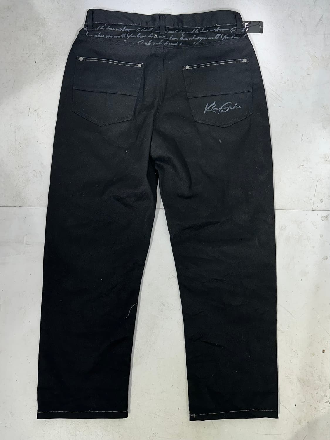 빈티지 스케이트 힙합 흑청 와이드 새깅 데님 팬츠 청바지 L 상품이미지5