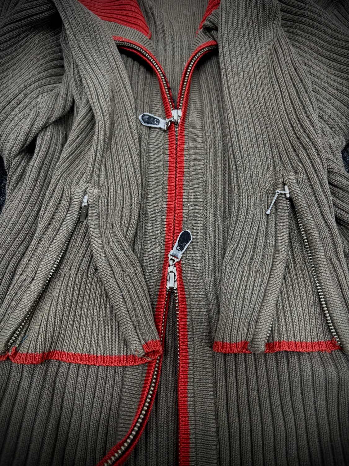 “Vintage”00’s Design 2-way Knit Zip Up 상품이미지4