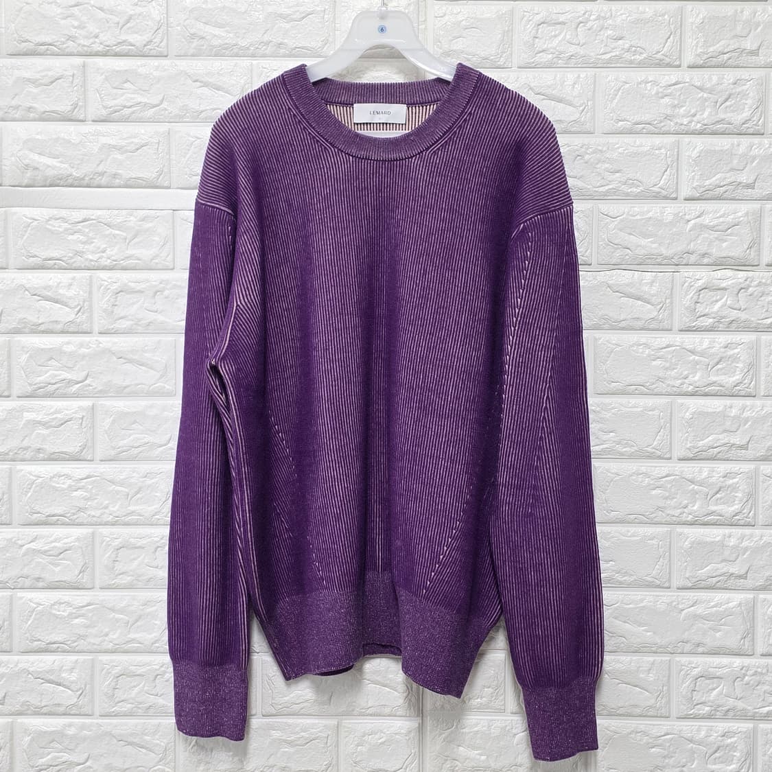택포) 르마드 LEMARD 보라색 니트 스웨터 L 상품이미지1