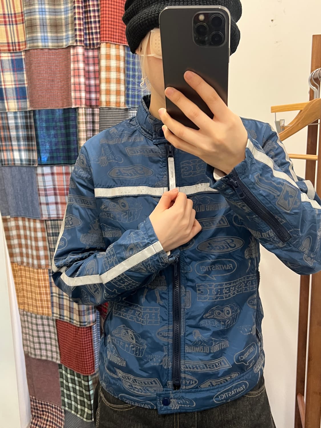 히스테릭글래머 블루 프린팅 바람막이 상품이미지5