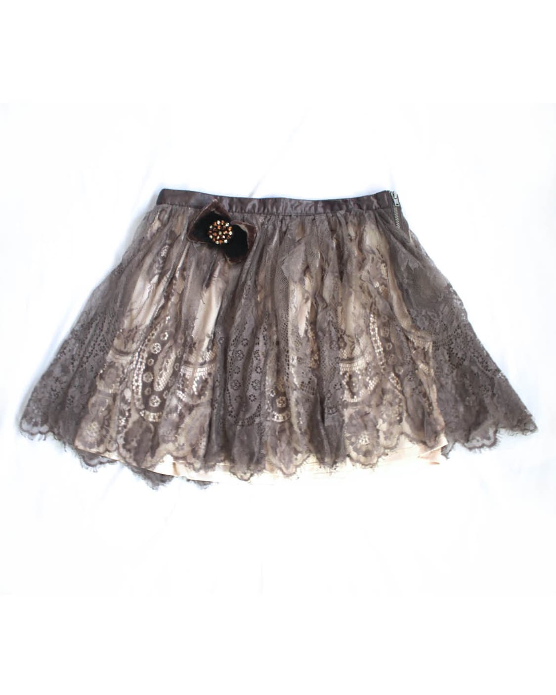 antique lace sha- skirt + ribbon brooch 상품이미지1